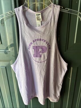 PINK Victoria's Secret Lavender Graphic Sports Club Tank